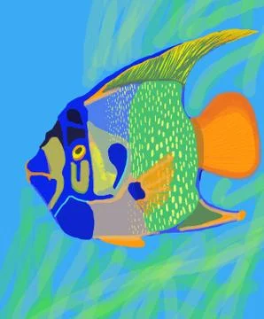 Funny fish illustration Stock Illustration