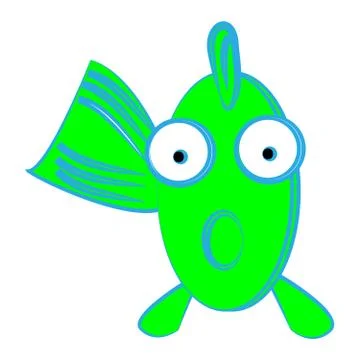 Funny fish on white background Stock Illustration