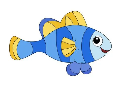 Funny fish on a white background Stock Illustration