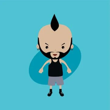 Funny flat casual cartoon guy in color vector art Illustrazione stock