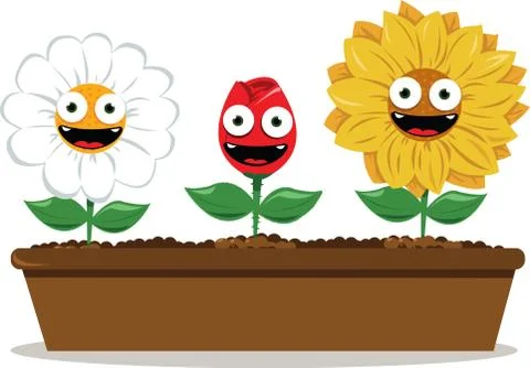 Funny flowers Stock Illustration