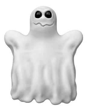 Funny flying ghost - 3d illustration Stock Illustration