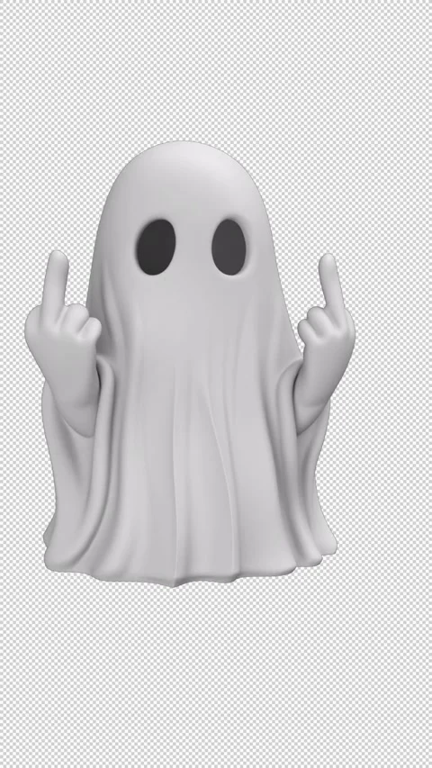 Funny flying ghost - 3d render looped with alpha channel. Stock Footage 340775709
