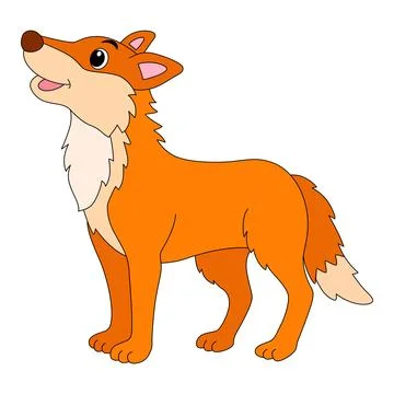 Funny fox cartoon on white background Stock Illustration
