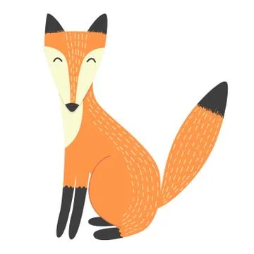 Funny fox isolated element 스톡 일러스트