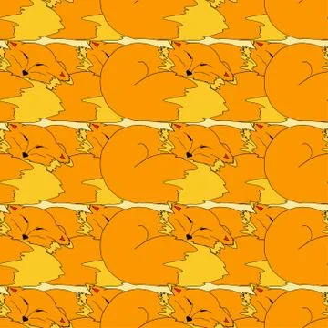 Funny Fox pattern Illustrazione stock