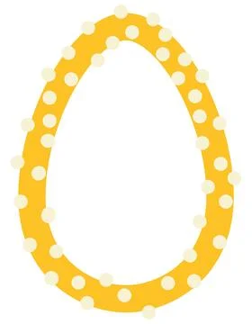 Funny frame in the shape of an egg with imitation pearls in the Easter theme Stock Illustration