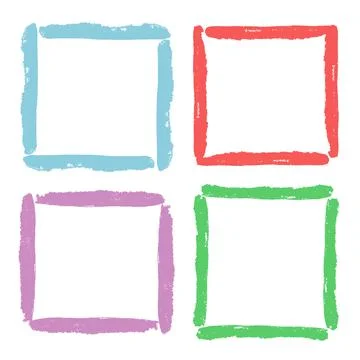 Funny frames set. Bright colorful pastel color hand drawing design 스톡 일러스트