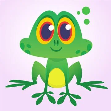Funny Frog Cartoon. Vector illustration Stock Illustration