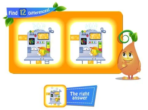 Funny fruit 12 differences Stock Illustration