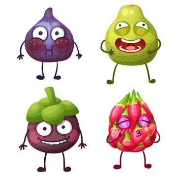 Funny fruit character isolated on white background Stock Illustration