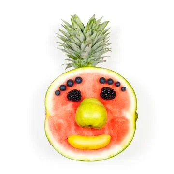 Funny fruit face Stock Photos