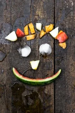 Funny fruit face Fotos Stock