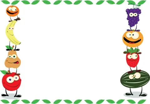 Funny Fruit Frame Stock Illustration
