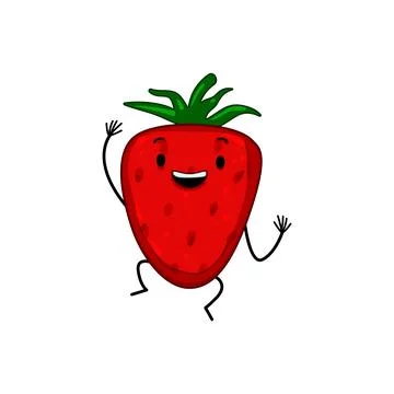 Funny fruit vegetable character cartoon vector illustration Stock Illustration