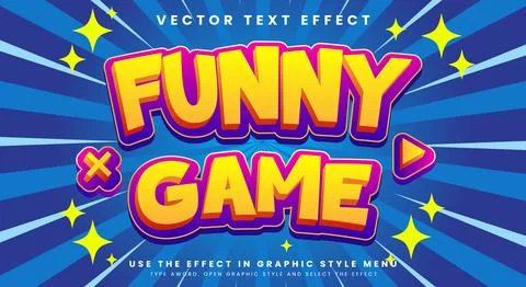 Funny Game 3d Editable Text Effect Template Stock Illustration