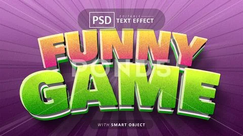 Funny game cartoon style text effect editable PSD Template