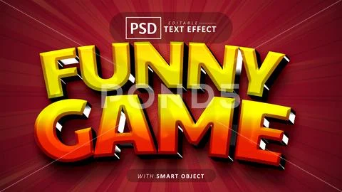 Funny game text effect editable PSD Template