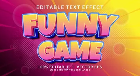 Funny game vector text effect with modern style design Stock Illustration