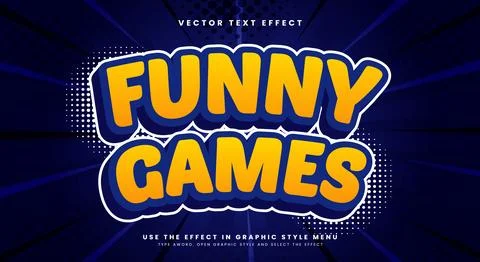 Funny games 3d editable text effect template イラスト素材