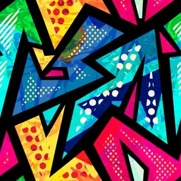 Funny geometric seamless pattern Stock Illustration