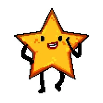 Funny geometric shape character pixel art vector illustration Stock Illustration