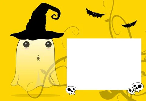 Funny ghost cartoon background Stock Illustration