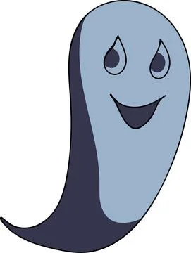 Funny ghost for decorating postcards for Halloween Stock Illustration