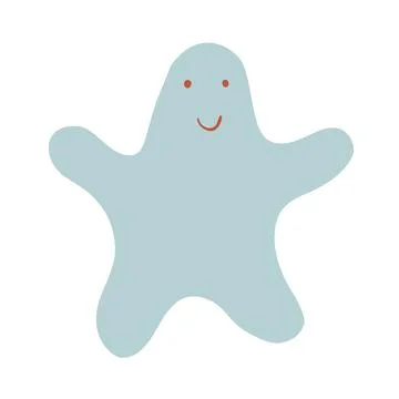 Funny ghost. Vector illustration. Cute cartoon character. Stock Illustration