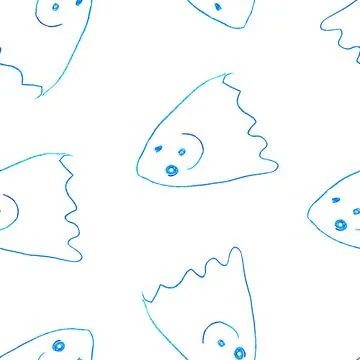 Funny Ghosts Drawn with Crayon. Seamless Pattern Cute Halloween Illustration. Stock Illustration