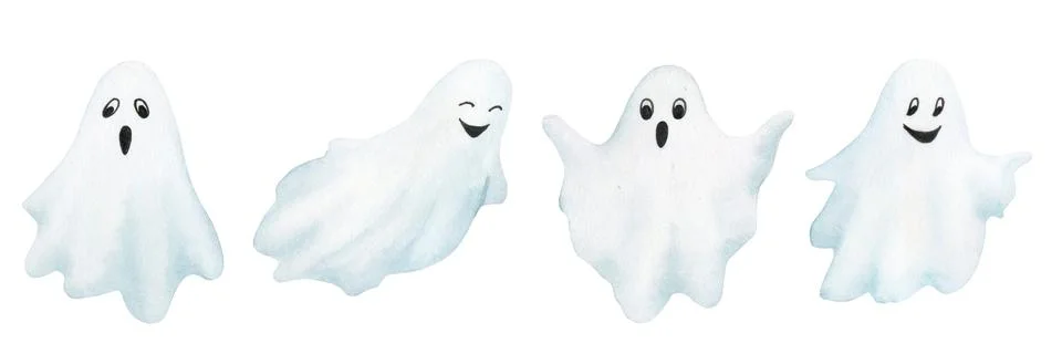 Funny ghosts. Stock Illustration