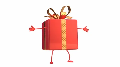 Funny gift character Stock Footage 885487