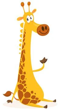 Funny giraffe cartoon design. Vector illustration isolated on white Stock Illustration