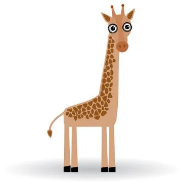 Funny Giraffe on white background. vector Stock Illustration