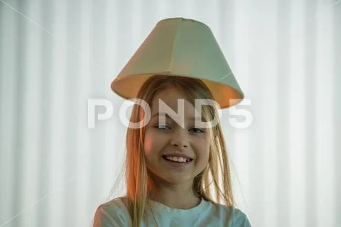 The funny girl smile to the camera Stock Photos