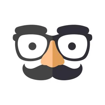 Funny Glasses with mustache. Isolated Vector Illustration Stock Illustration