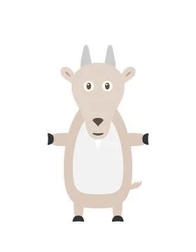 Funny goat character Stock Illustration