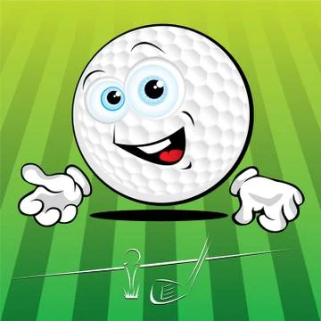 Funny golf ball Stock Illustration