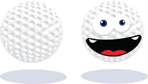 Funny golf ball Stock Illustration