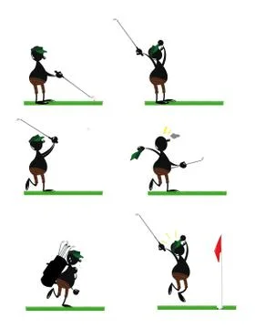 Funny golf player Stock Illustration