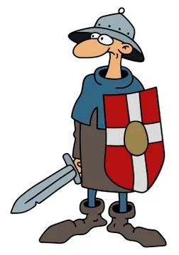 Funny gothic warrior Stock Illustration