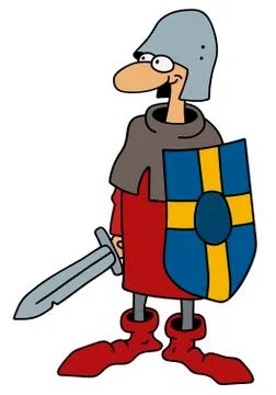 Funny gothic warrior Illustrazione stock