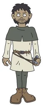 The funny gothic warrior Stock Illustration