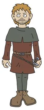 The funny gothic warrior Stock Illustration