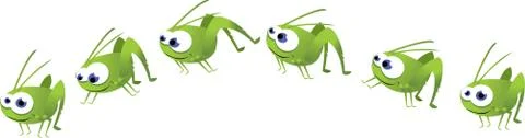 Funny grasshopper jumping Illustrazione stock