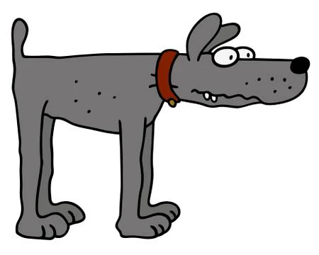 Funny gray dog Stock Illustration