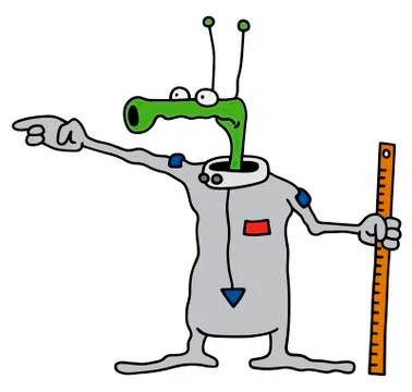 Funny green alien Stock Illustration