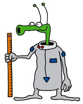 Funny green alien Stock Illustration