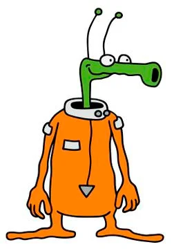 Funny green alien Stock Illustration