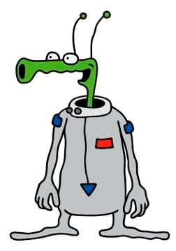 Funny green alien Stock Illustration